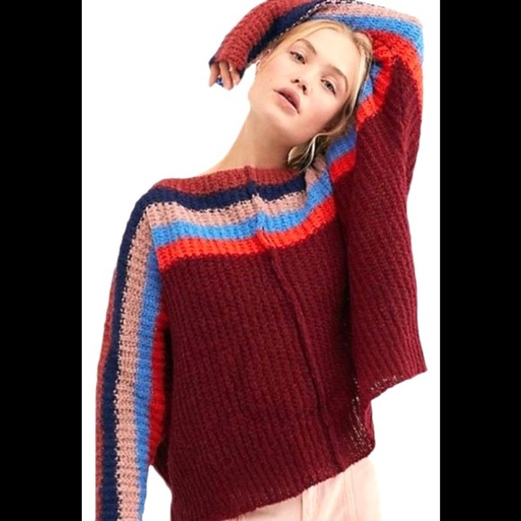 Free People Aplaca See The Rainbow Sweater - Picture 2 of 13